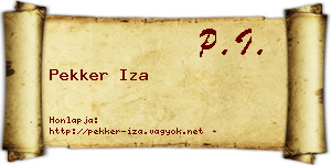 Pekker Iza névjegykártya